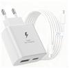 OERYIEG USB C Caricatore 45W Cavo Ricarica per Samsung Galaxy S26 Ultra S25 S24 S23 S22 S21 S20 A57 A56 A55 A54 A37 A36 A26 A17 A16, für iPhone 17 16 15 Pro Max, Caricabatterie Ricarica Rapida Spinotto