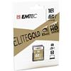 EMTEC, ECMSD16GHC10GP, scheda SD da 16 GB classe 10 UHS-I U1 con adattatore, velocit? di lettura fino a 90 MB-s, ideale per fotocamere e videocamere, dimensioni 16 GB, colore oro