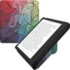 kwmobile Custodia protettiva in ecopelle per e-reader Kobo Libra Colour - Custodia a libro per e-reader in fucsia/blu/verde - Gioco di Colore