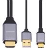 cablecc Cavo HDTV reversibile da HDMI 1.4 maschio a USB 3.1 tipo C USB-C maschio per monitor del computer portatile, 1,8 m