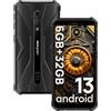 Ulefone Armor X12 Rugged Smartphone Android 13, 4860mAh Telefono Indistruttibile, 6GB+32GB ROM/TF-256GB Telefoni Robusto, 5.45'' HD+, 13MP+8MP, Cellulare, 4G Dual SIM/Face ID/NFC/OTG/GPS Verde