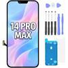 FTDLCD Schermo per iPhone 14 Pro Max 6,7 di ricambio FHD Display con alta velocità di aggiornamento Touch Screen Digitizer e kit completo di riparazione