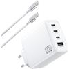 ViSSKO caricatore usb c 100w 4Porte Caricabatterie rapido Con Cavo USB C | caricatore 100w caricatore GaNII 96W caricatore usb per MacBook Air/Pro,Pad/PIxel book/ThInk Pad,per i Phone 17/16/15,Galaxy