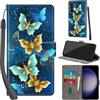 Haninsuze Cover per Samsung Galaxy S24 Plus, farfalla dorata