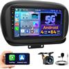 Hikity 5G WiFi 4+64G Android Autoradio per Fiat 500X 2014-2020, 9 Pollici IPS Touch Screen Stereo Auto con Wireless Carplay Android Auto Bluetooth5.0 FM/RDS GPS SWC AHD Retrocamera