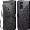 HONLEN Custodia per Samsung Galaxy A34 5G Cover, (6.6 Inches) Premium PU Pelle Wallet Magnetica Flip Case con Stampata Mandala, 3 Slot Schede, Stand Cover Nero