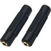 AAOTOKK 3,5 mm Cuffie Adattatore,4 Poli 1/4 ''Connettore Audio Stereo TRRS Aux Femmina a Femmina per Adattatore per Cuffie, Smartphone Compatibile,Laptop,Tablet,Lettore MP3(2 Pezzi-3.5mm F/F)
