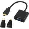 chenyang Adattatore HDMI a VGA Cavo adattatore HDMI maschio a VGA femmina placcato oro con convertitore Micro/Mini HDMI per computer desktop, laptop, monitor, proiettore