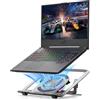 ORICO Base di Raffreddamento per Laptop RGB, Supporto PC Portatile Gaming con Ventilatore Silenzioso, Laptop Stand Ergonomico con Altezza Regolabile, Pieghevole, per Notebook fino a 17"- NSF1, Argento