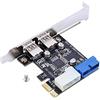 Akozon Scheda di Espansione Pcie USB 3.0, o Adattatore USB 3.0 Wi H Fron 19PIN PCI Express o Schede PCI E Por In Erface Interfaccia Scheda Pcie 15 Supporta velocità di Trasferimento