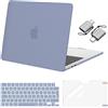 MOSISO Custodia Compatibile con MacBook Air 13 Cover M5 M4 M3 M2 2026-2022 A3449 A3240 A3113 A2681,Case per MacBook Air 13,6'' display Liquid Retina&Copritastiera&Pellicola&Tipo C, Grigio Lavanda