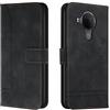 Bravoday Cover per Nokia 3.4/5.4, Flip Custodia in Pelle PU Portafoglio Custodia per Nokia 3.4/5.4, con Slot per Schede, Nero