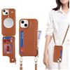 SailorTech Custodia per iPhone 13 con porta carte di credito magsafe, custodia in pelle per iPhone 13 a portafoglio da uomo a tracolla con cerniera sicura per mag custodia antiurto per le donne -