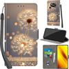 PHINIENLAND Cover per Xiaomi Poco X3 NFC/Poco X3 / Poco X3 Pro Case PU Pelle Custodia [Kickstand] [Chiusura magnetica] [Slot per Schede], Portafoglio Flip Custodia per Xiaomi Poco X3,Dente di leone