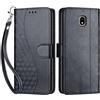 SIENIANLINE Cover per Samsung Galaxy J3 2017 PU Pelle Custodia Flip Cubo - Nero