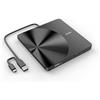 BRIGHTSHOW Unità CD/DVD esterna portatile, USB 3.0, USB C, masterizzatore CD/DVD +/-RW, lettore ottico sottile, portatile, per computer portatili, PC, Windows 11/10/8/7, MacBook, Mac, Linux OS