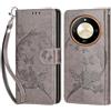 KENHONER Custodia per Honor Magic 6 Lite 5G Cover, Grigio Farfalla
