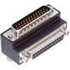 CY - Adattatore DSUB parallelo LPT AES/EBU DB25 pin maschio a femmina adattatore di prolunga connettore DB 90 gradi angolo verso il basso, DB-008-DN-HX
