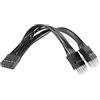 ZAHARA Cavo di prolunga USB a 9 Pin per Scheda Madre, YSplitter 10 cm Design Interno Durevole (Internal USB YSplitter Cavo, 9Pin Motherboard Header, Dual Port Expansion for PC)