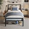 VASAGLE Struttura Letto Singolo 90 x 190 cm, Testiera, Telaio Letto in Metallo, Regge Fino a 250 kg, Facile da Montare, per Camera da Letto, Nero Inchiostro RMB291B101