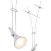 Paulmann CorDuo, punto luce singolo per sistema di cavi per faretti, 94488, Comet, massima CC: 12V 50 Watt, estensibile, bianco, opaco, cavi in metallo, GU 5,3, senza lampadine