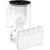 Wessper Caraffa Filtrante vetro 2L, indicatore LED, 5 filtro classic - Nero | caraffa vetro con filtro acqua potabile, senza BPA, brocca acqua filtrante classic carboni attivo