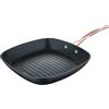 San Ignacio Bergner Copper Padella Grill 28 x 28 cm in alluminio forgiato Antiaderente di colore Nero opaco