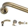 Lwiiom Bastoni per tende in bronzo antico per finestre 122-223,5 cm, disco avvolgente da 2,5 cm, con terminali e staffe in alluminio, senza smontaggio a vite, asta per tende oscurante regolabile oscurante
