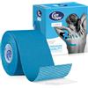 CureTape Nastro kinesiologico impermeabile blu classico | nastro medico | nastro adesivo per lesioni | la migliore adesione | aumenta la mobilità e le prestazioni | riduce il dolore articolare |