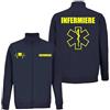 Generico Felpa blu navy con zip intera per infermiere 118 soccorso con stampa fronte e retro NM (Giallo fluo, XXL)