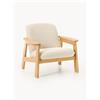Westwing Collection Sedia lounge in legno di quercia Steve