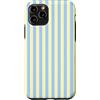 Elegant Geometric Vertical Lines Pattern Custodia per iPhone 11 Pro Linee Verticali Estetiche A Righe Azzurre Giallo Burro