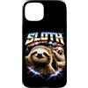 Animal Rock & Roll Graphic Concert Punk Custodia per iPhone 15 Plus Sloth Heavy Metal 80s Rock Music Metalhead Chitarra Elettrica