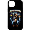 Animal Rock & Roll Graphic Concert Punk Custodia per iPhone 14 Plus Doberman Heavy Metal Dog Rock N Roll Angry Music Festival