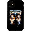Animal Rock & Roll Graphic Concert Punk Custodia per iPhone 11 Australian Shepherd Heavy Metal Rock Dog Angry Music Band