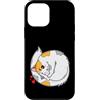 Cat Meow mackerel animal paw Pet cute dr Custodia per iPhone 12 mini Il gatto si trova rannicchiato con cuori