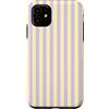 Elegant Geometric Vertical Lines Pattern Custodia per iPhone 11 Linee Verticali Estetiche Strisce Lilla Chiaro Giallo Burro