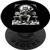 Demonique Tees and Ars Goetia Demon Gift Byleth Un musicista dalla testa di gatto elegante PopSockets PopGrip Adesivo