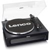 Lenco LS-430 -Giradischi Bluetooth - altoparlanti integrati 40 watt RMS - trasmissione a cinghia - controllo del tono - preamplificatore - uscita RCA e ingresso AUX - 3,5 mm - nero