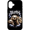 Animal Rock & Roll Graphic Concert Punk Custodia per iPhone 16 Sloth Heavy Metal 80s Rock Music Metalhead Chitarra Elettrica