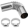 PEUTIER Tubo di Scarico del Riscaldatore, Acciaio Inossidabile 24mm Riscaldatore d'Aria da Parcheggio Connettore a Gomito per Tubo di Scarico con 2 Morsetti per Webasto Eberspacher