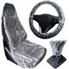 EZVEZS Set di 30 coprisedili usa e getta per auto, 10 protezioni impermeabili e antipolvere per sedili auto, 10 coprivolanti, 10 coperture per leva del cambio, copertura interna in plastica trasparente per