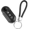LDERFIV Guscio Chiave Compatibile con FIAT 500 Lama a 3 Tasti Ricambio Chiave Telecomando Auto Chiave con Portachiavi Accessori Compatibile con FIAT 500 Ducato Brava Bravo Evo Grande Doblo Panda Punto
