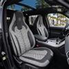 GIOVANNI BUTTI Coprisedili universali per auto per autovetture e SUV - Coprisedili premium per sedili anteriori in lino, grigio-neri, compatibili con i poggiatesta