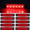 GSRECY 10 pz 3.8 6 LED 24V Indicatori laterali a LED per rimorchi luci per camion, luce di posizione posteriore, luci di posizione per cabina di camion, luce di posizione per camper (rossa)