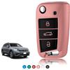 TOOMUME Cover Chiave TPU Lucido, Custodia Chiave Copri Chiave Adatto per VW Volkswagen Golf 7 Tiguan T-Roc T-Cross Polo Seat Ateca Ibiza Leon Skoda Octavia Fabia Kamiq