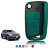 TOOMUME Cover Chiave TPU Texture in Pelle, Custodia Chiave Copri Chiave Adatto per VW Volkswagen Golf 7 Tiguan T-Roc T-Cross Polo Seat Ateca Ibiza Leon Skoda Octavia Fabia Kamiq