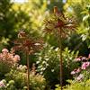 JACKANNA Set di 2 decorazioni per giardino in acciaio corten, decorazione da giardino in metallo, fiore di papavero, teleopea, decorazione da giardino, griglia per aiuole, spina in ruggine naturale (C