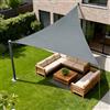HENG FENG Vela Ombreggiante Triangolare 3.5x3.5x3.5m, Tenda da Sole Esterno Impermeabile in Tessuto Oxford con Protezione UV 95%, per Giardino Terrazza Piscina, Grigio