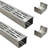 SXSJMY Piccolo Canaletta Scolo Acqua Piovana Acciaio Inox 304, Largo 7 cm, Lungo 2 m - Canalina Lineare per Terrazza, Piscina, Marciapiede - Kit con Griglia di Scolo e Connettore